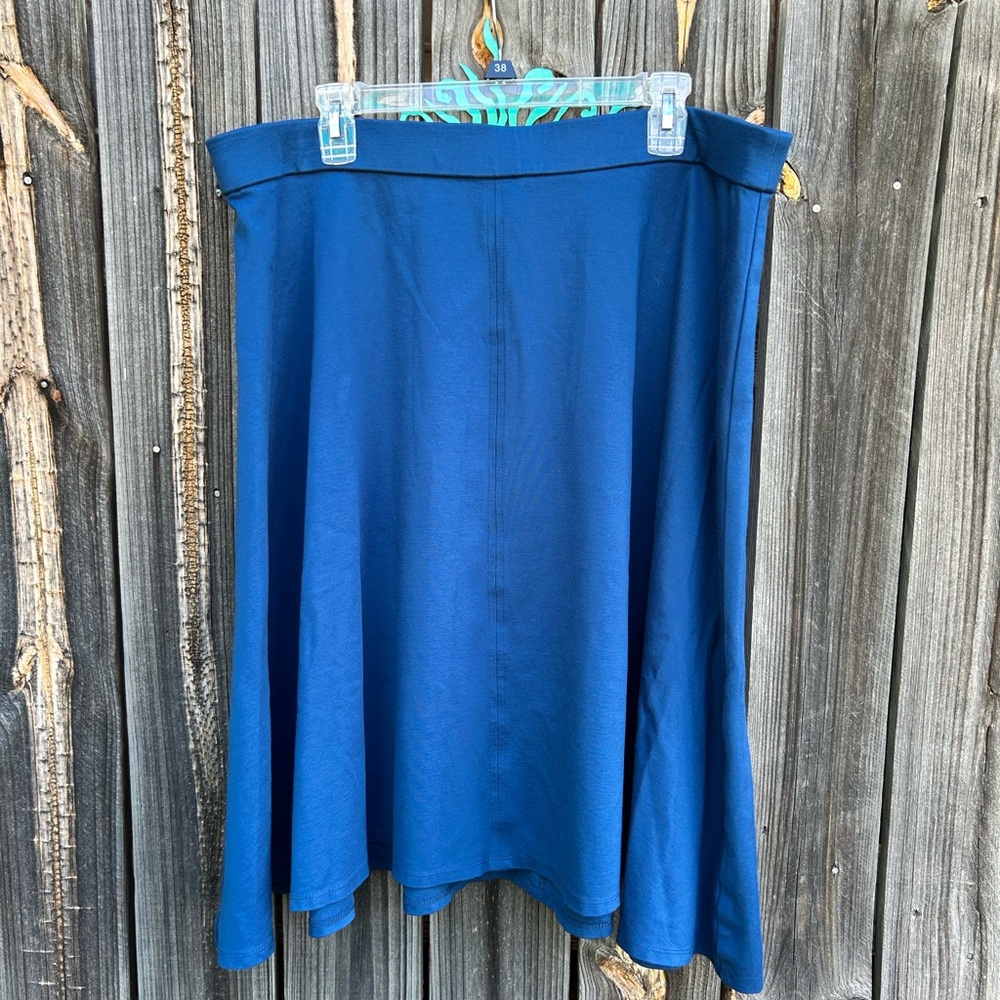 Navy Blue A-Line Knee-Length Skirt